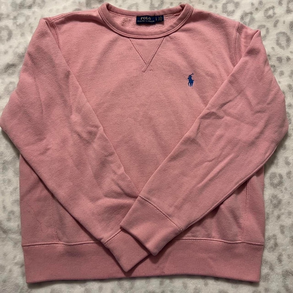polo ralph lauren pink sweater/crewneck sweatshirt
